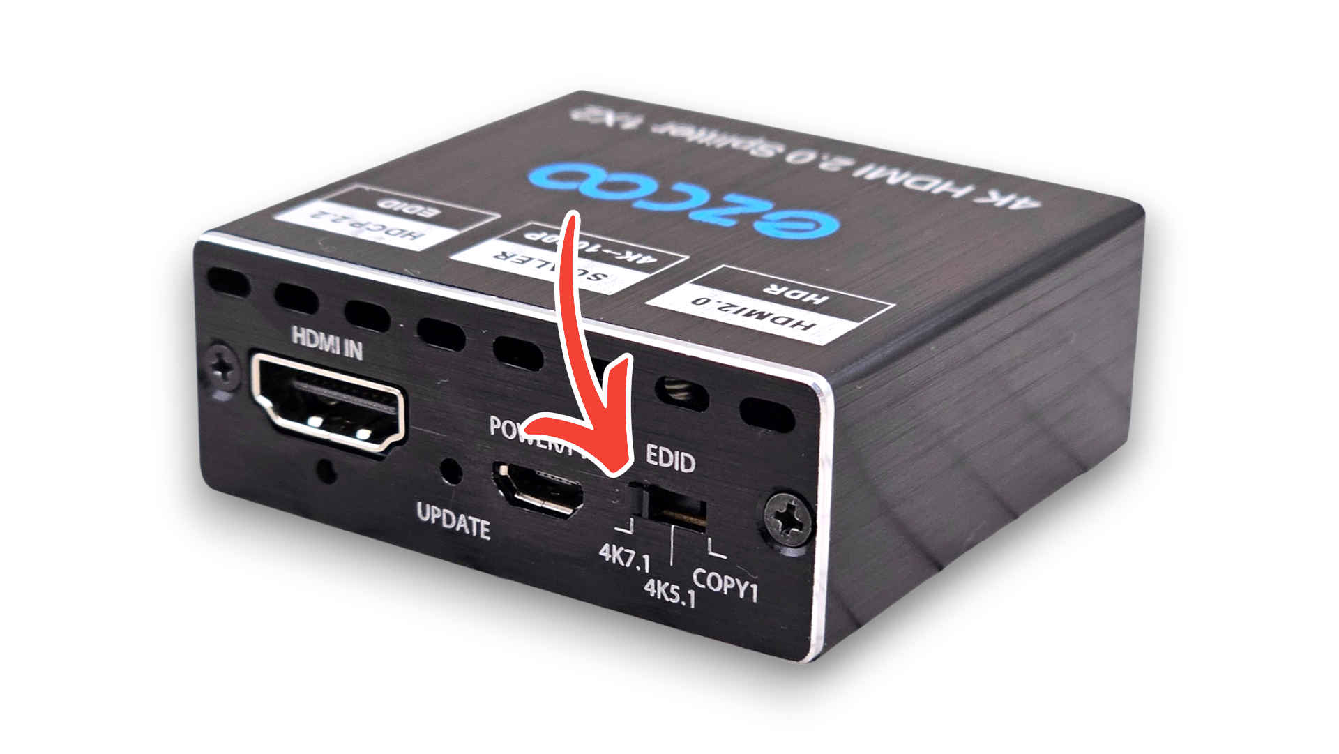 EZ-SP12H2のDIPスイッチ位置（矢印）